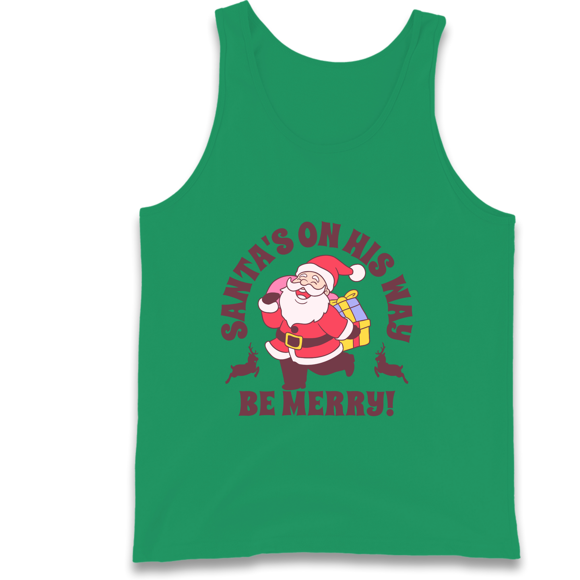 Santa's On His Way Christmas Tank Top
