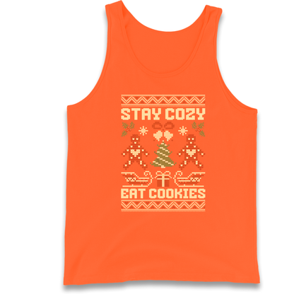 Stay Cozy Eat Cookies Christmas Tank Top