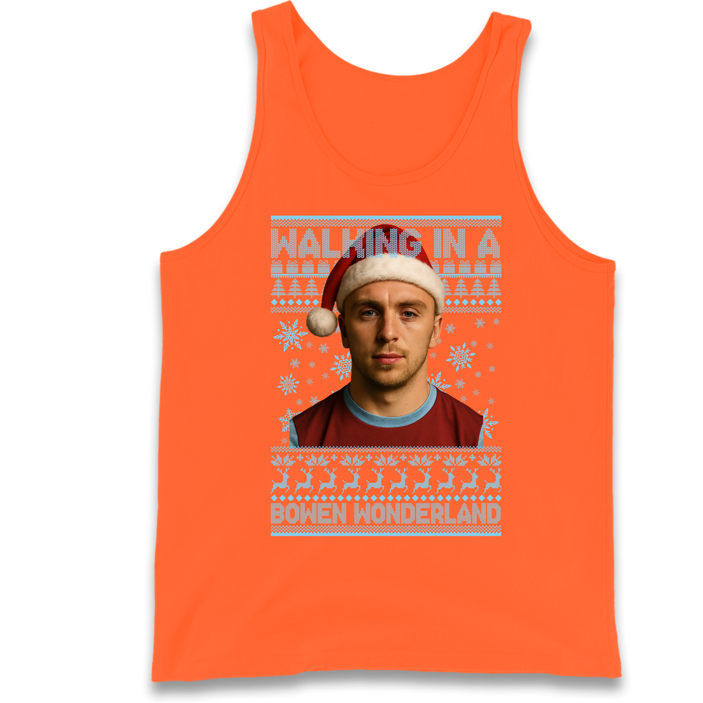 Jared Bowen walking in a Bowen Wonderland Christmas Tank Top
