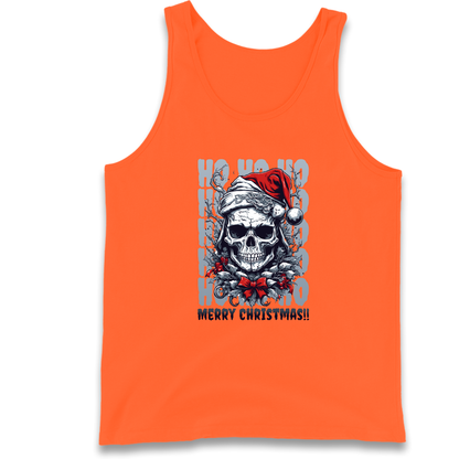 HO HO HO Santa Skelington Christmas Tank Top