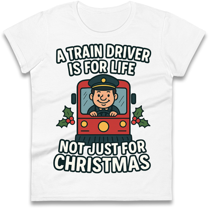 Train Driver Christmas Ladies Shirt