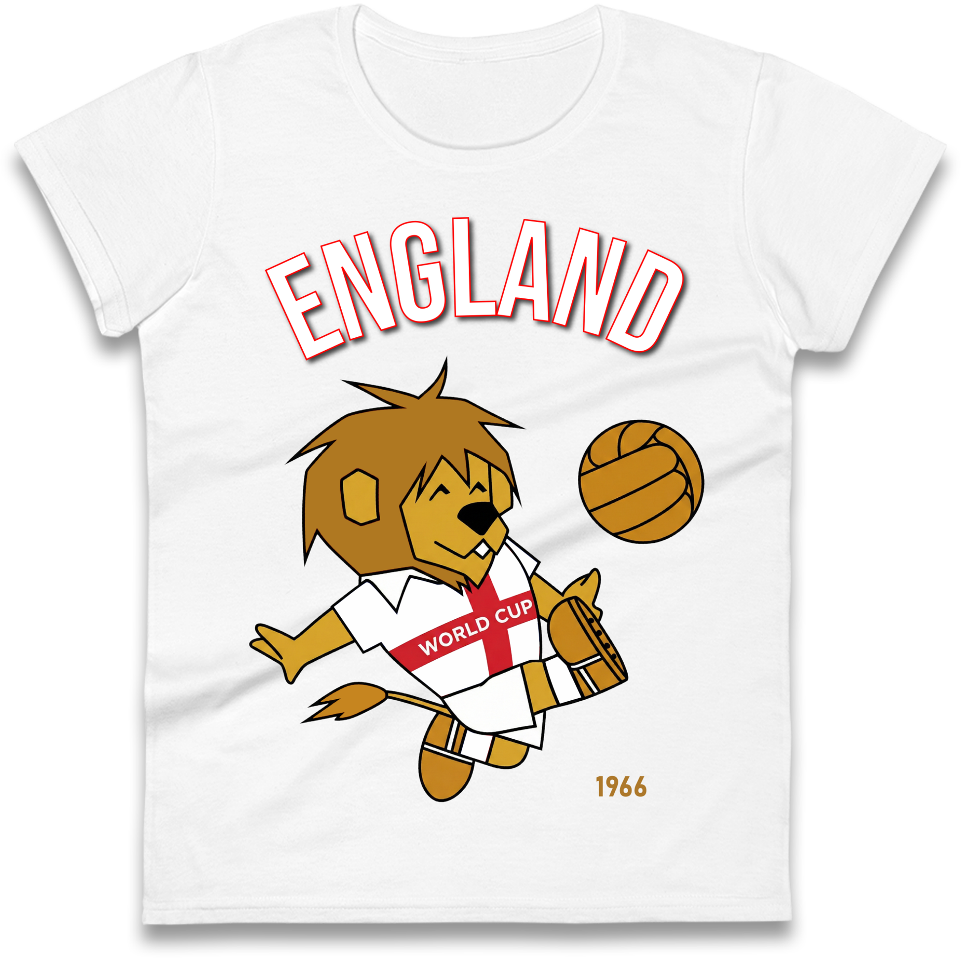 England World Cup Willie 1966 Football Ladies Shirt