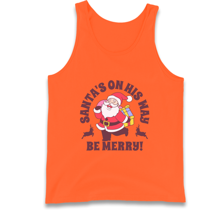 Santa's On His Way Christmas Tank Top
