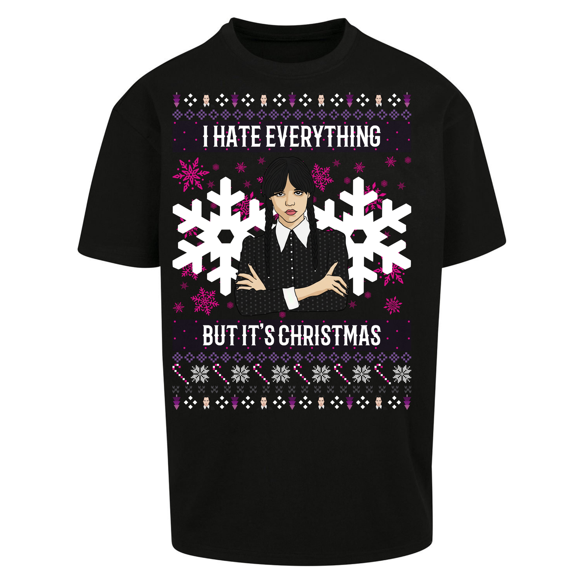 Wednesday addams Christmas Oversized T Shirts