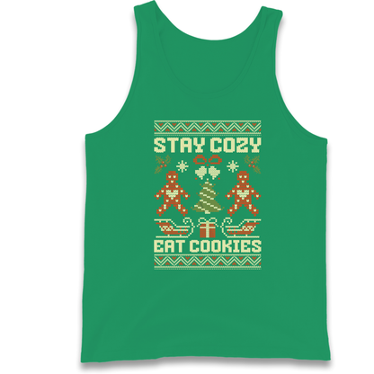 Stay Cozy Eat Cookies Christmas Tank Top