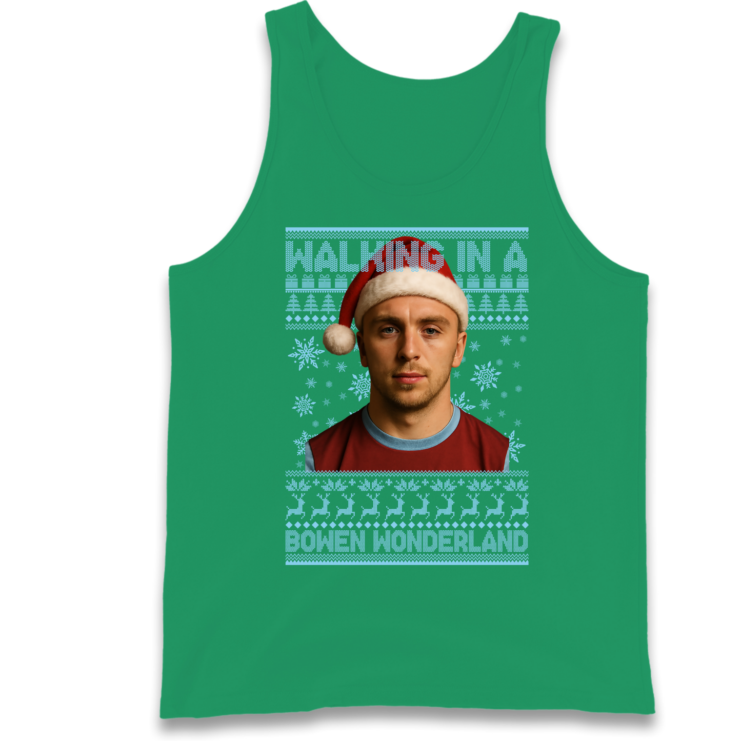 Jared Bowen walking in a Bowen Wonderland Christmas Tank Top