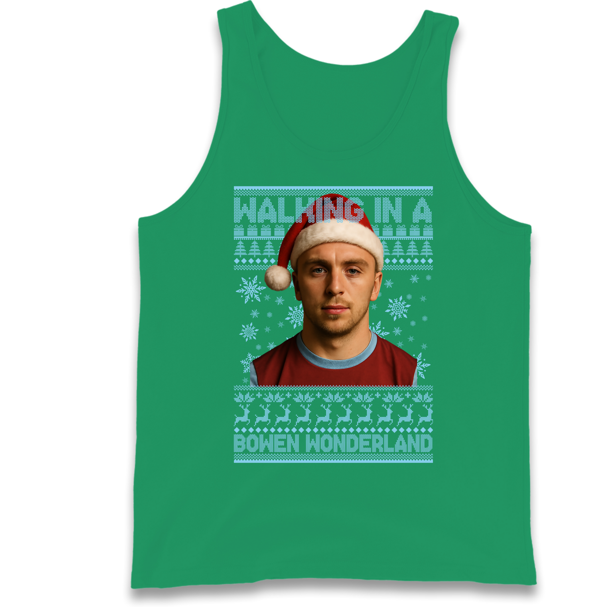 Jared Bowen walking in a Bowen Wonderland Christmas Tank Top