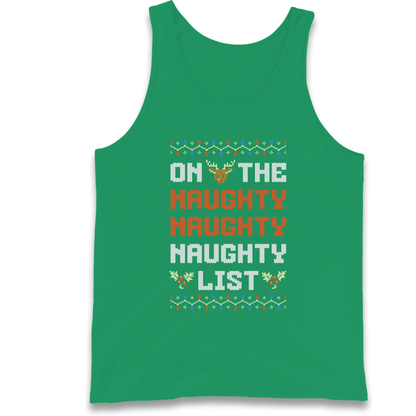 On The Naughty Naughty Naughty List Christmas Tank Top