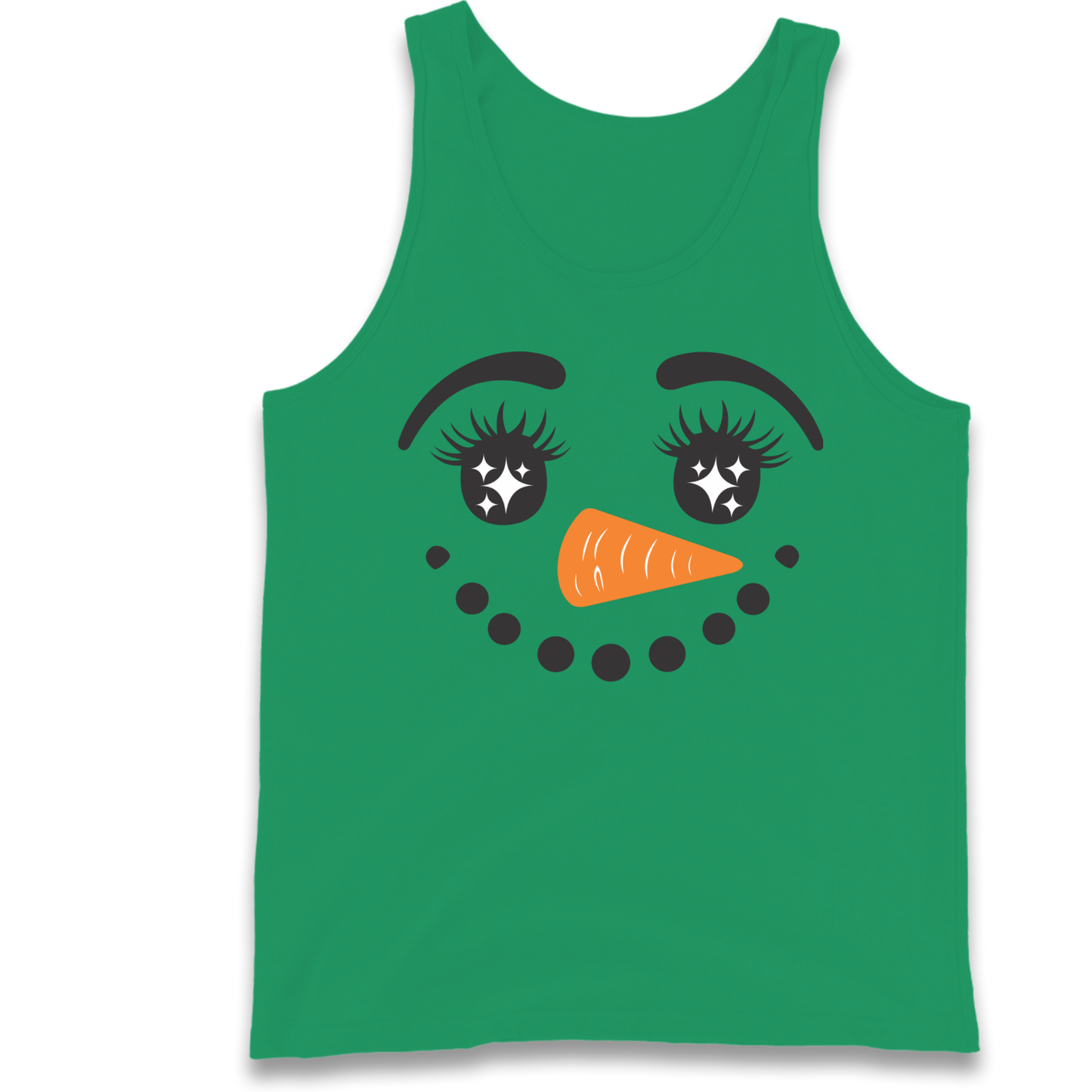 Snowman Face Christmas Tank Top