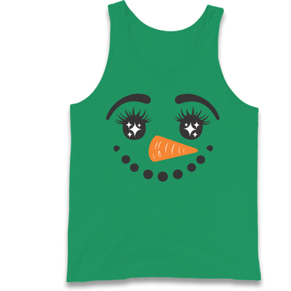 Snowman Face Christmas Tank Top
