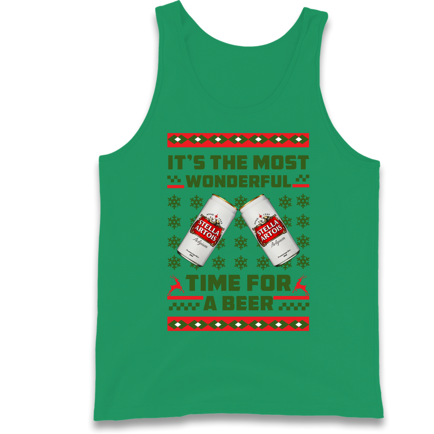 Its The Most Wonderful Time for A Beer Stella Christmas Tank Top