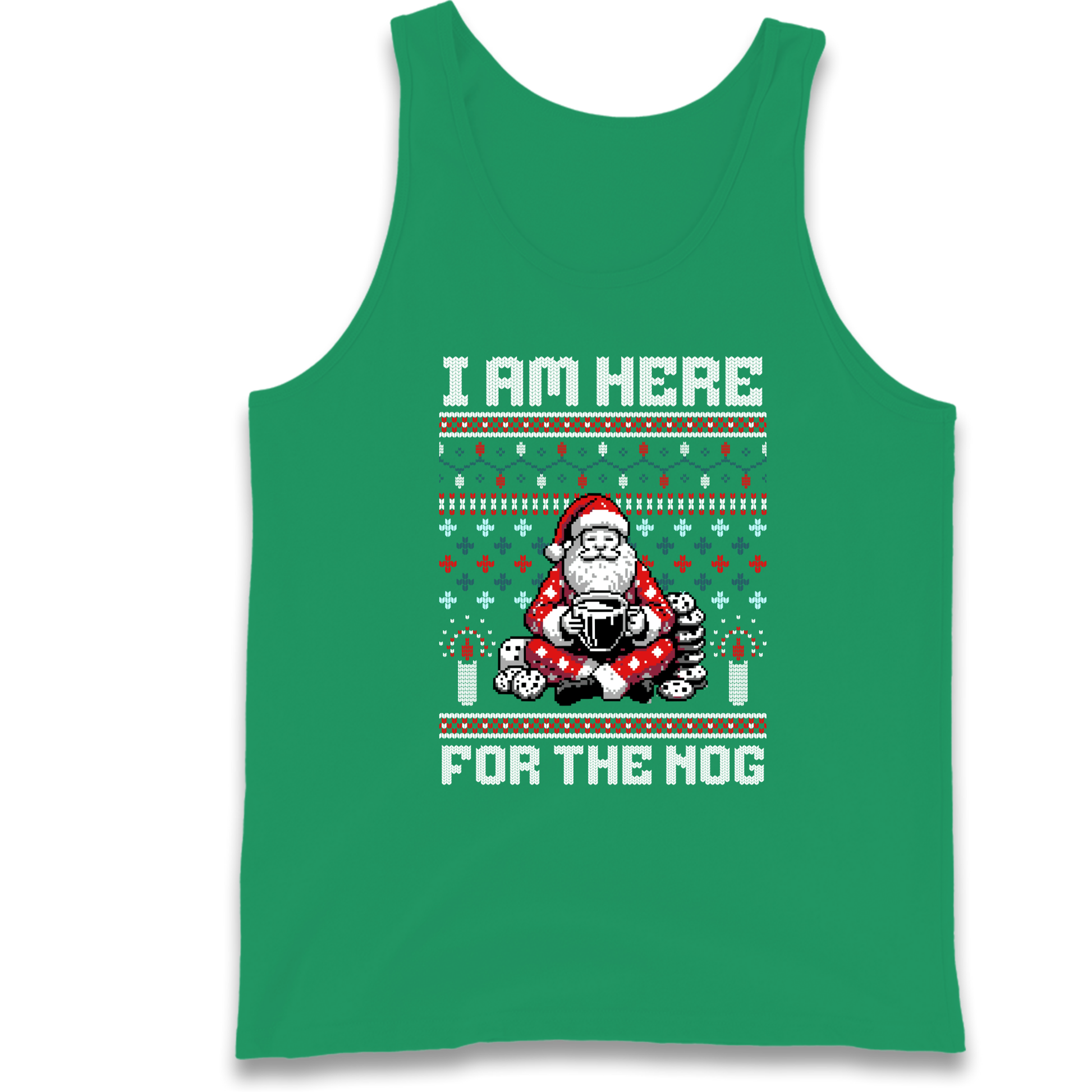 I am Here For The Nog Christmas Tank Top