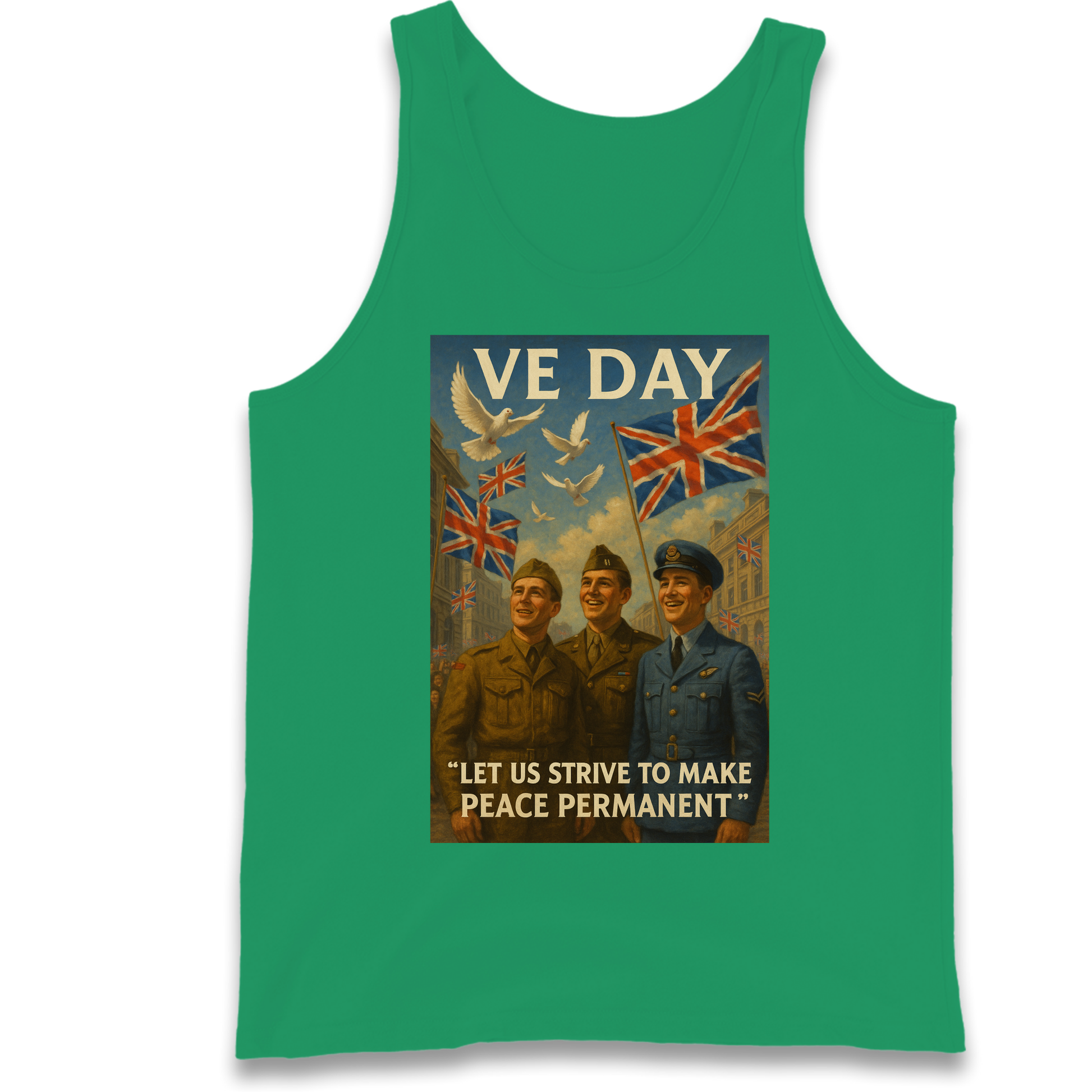 VE Day Let Us Strive to Make Peace Permanent Tank Top