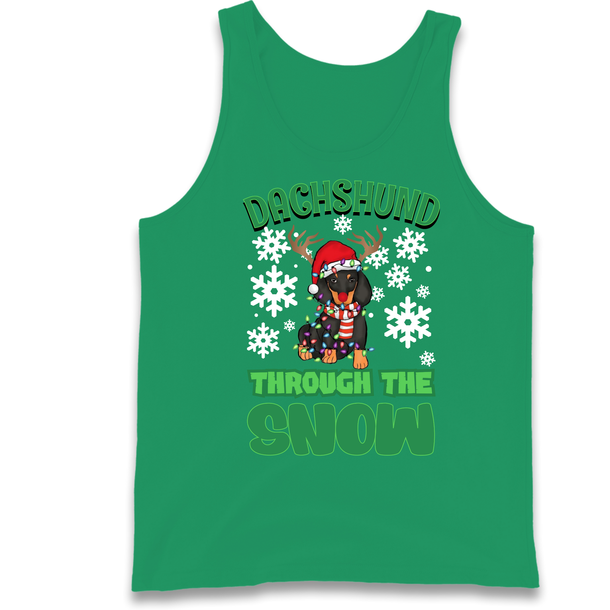 Dachshund Through The Snow Christmas Tank Top
