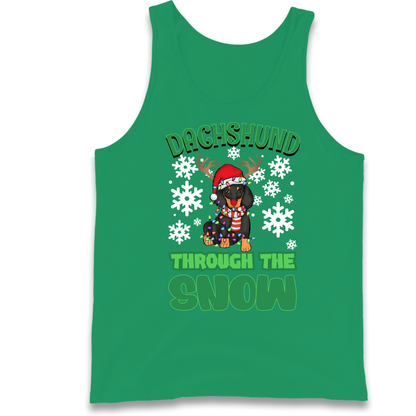 Dachshund Through The Snow Christmas Tank Top