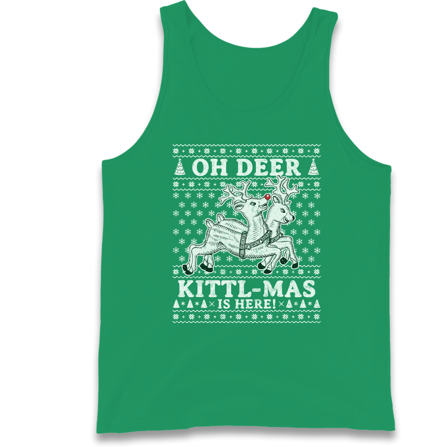 Oh Deer Kittl Mas Is Here Christmas Tank Top