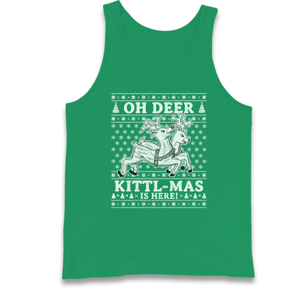 Oh Deer Kittl Mas Is Here Christmas Tank Top