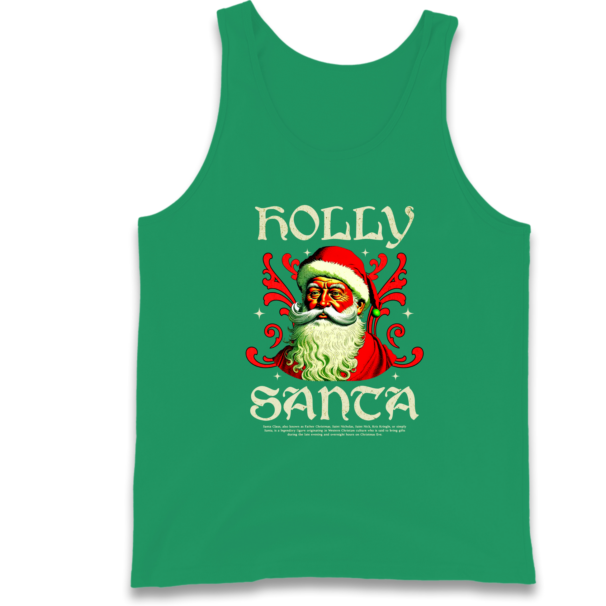 Holly Santa Christmas Tank Top