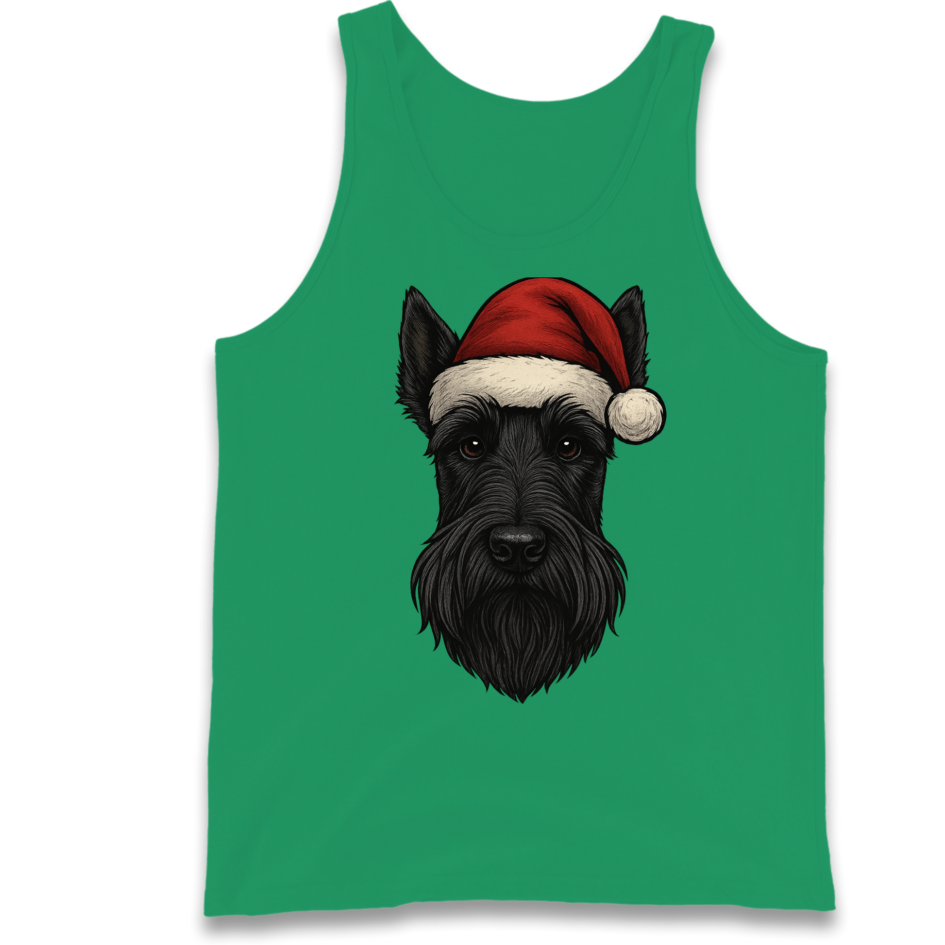 Scottish Terrier Face Christmas Tank Top