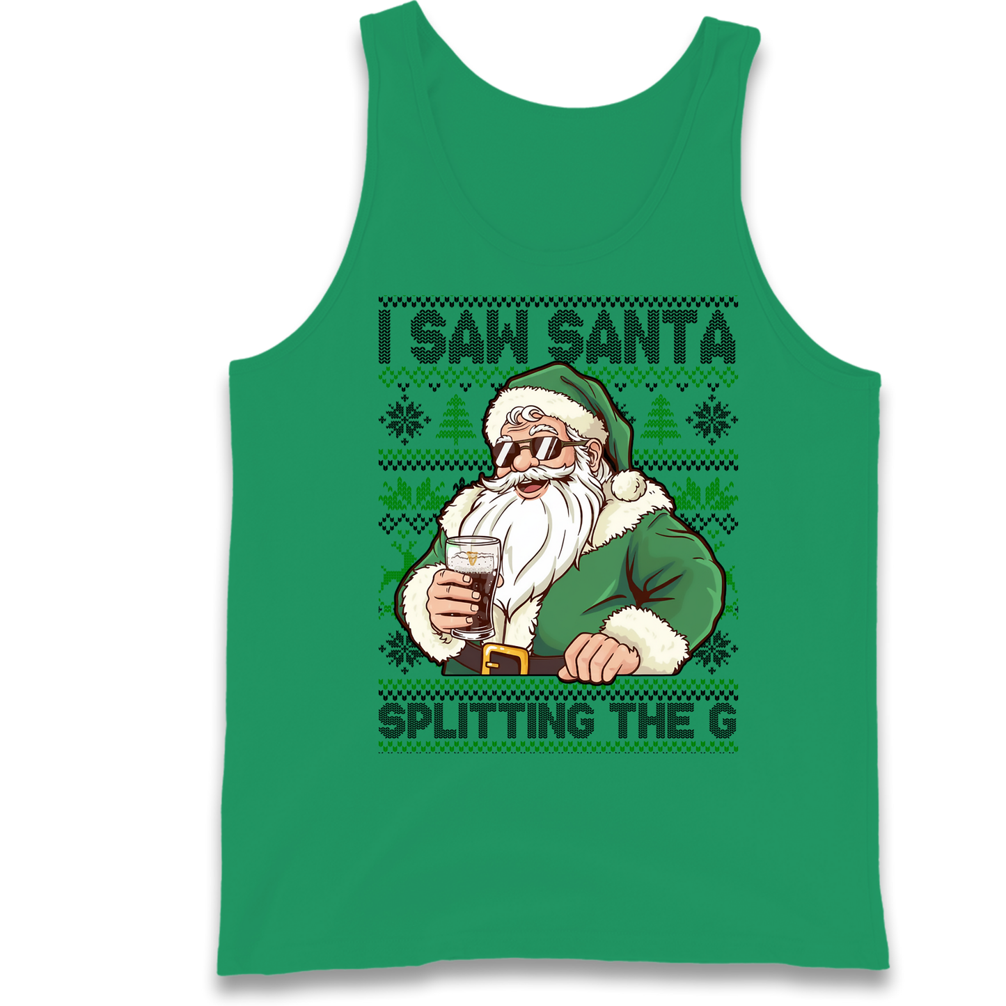 Santa Splitting The G Tank-Top
