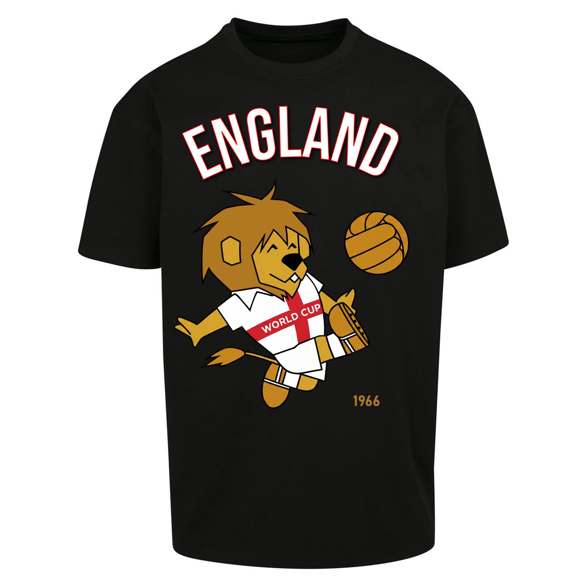 England World Cup Willie 1966 Football Oversized Tee