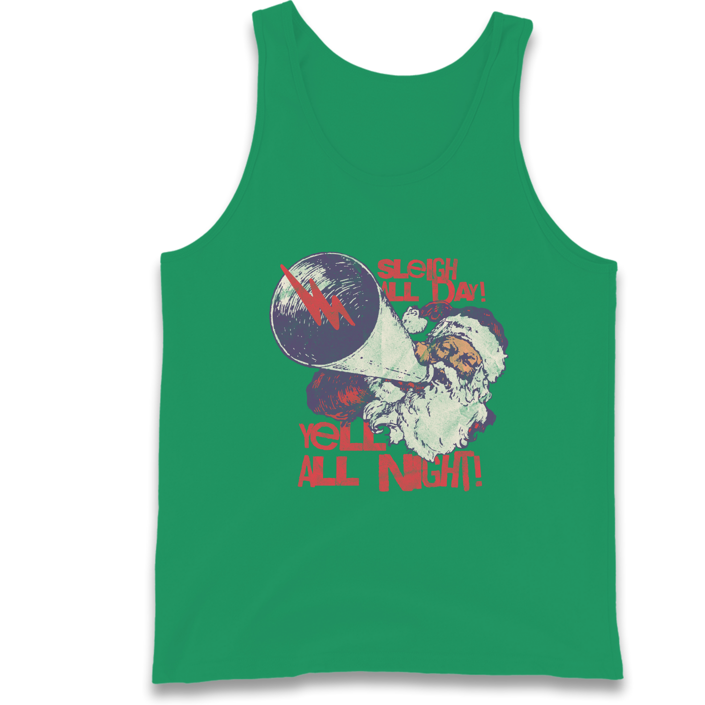 Sleigh All Day Yell All Night Santa Christmas Tank Top