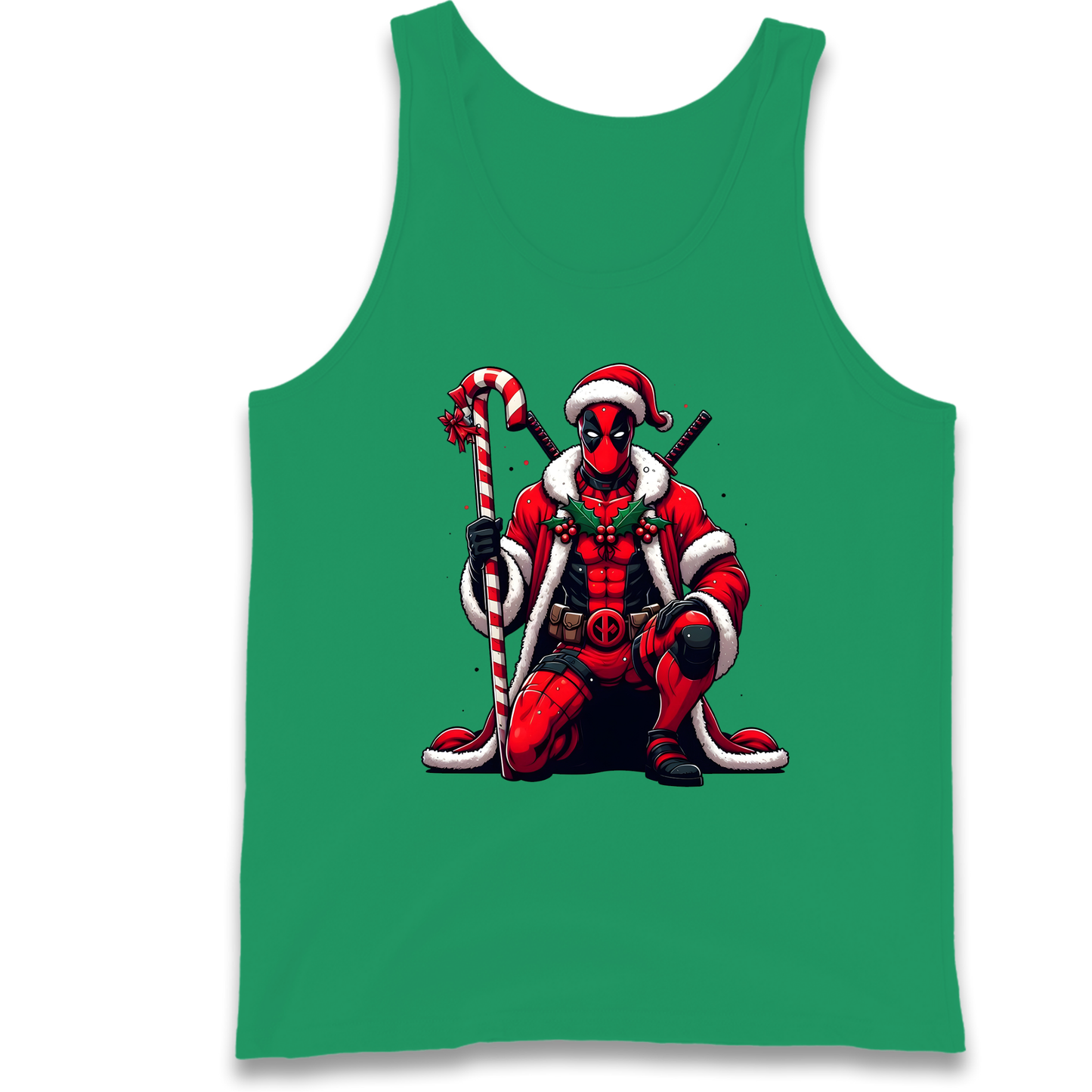 DeadPool Candy Cane Santa Tank Top