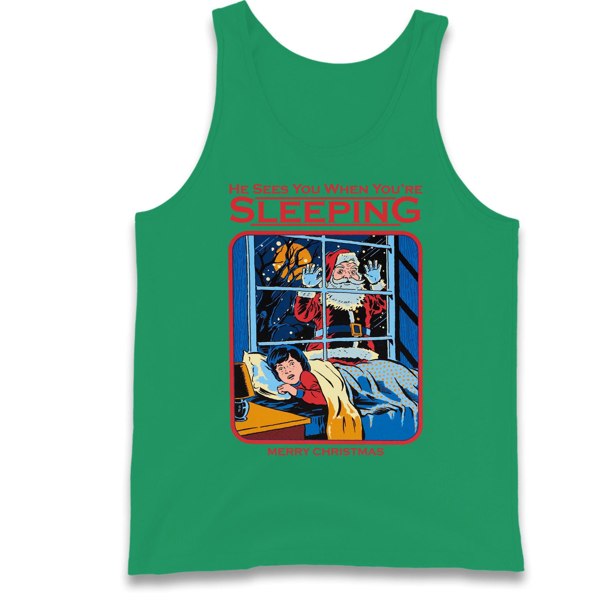 Creepy Santa Claus Christmas Tank Top