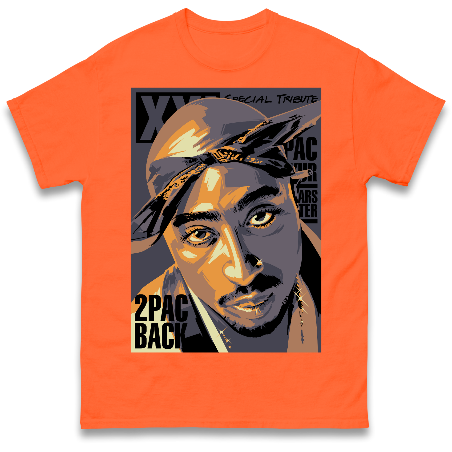 Mens Tshirts Tupac T Shirt Orange Orange 2pac Shirt Pac Back T