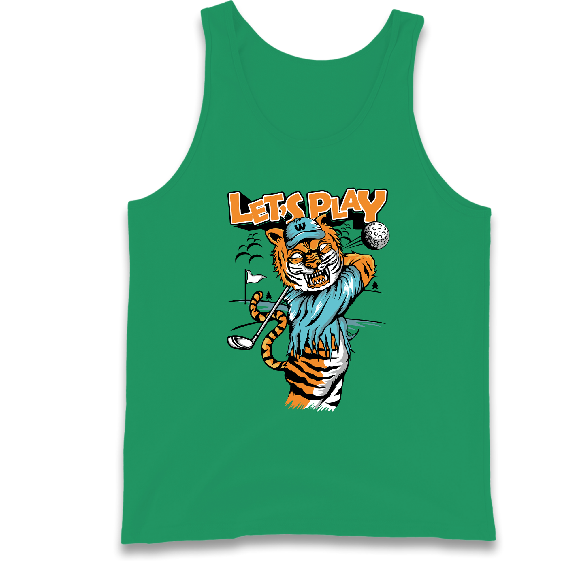 Lets Play Golf Tiger Tank Top