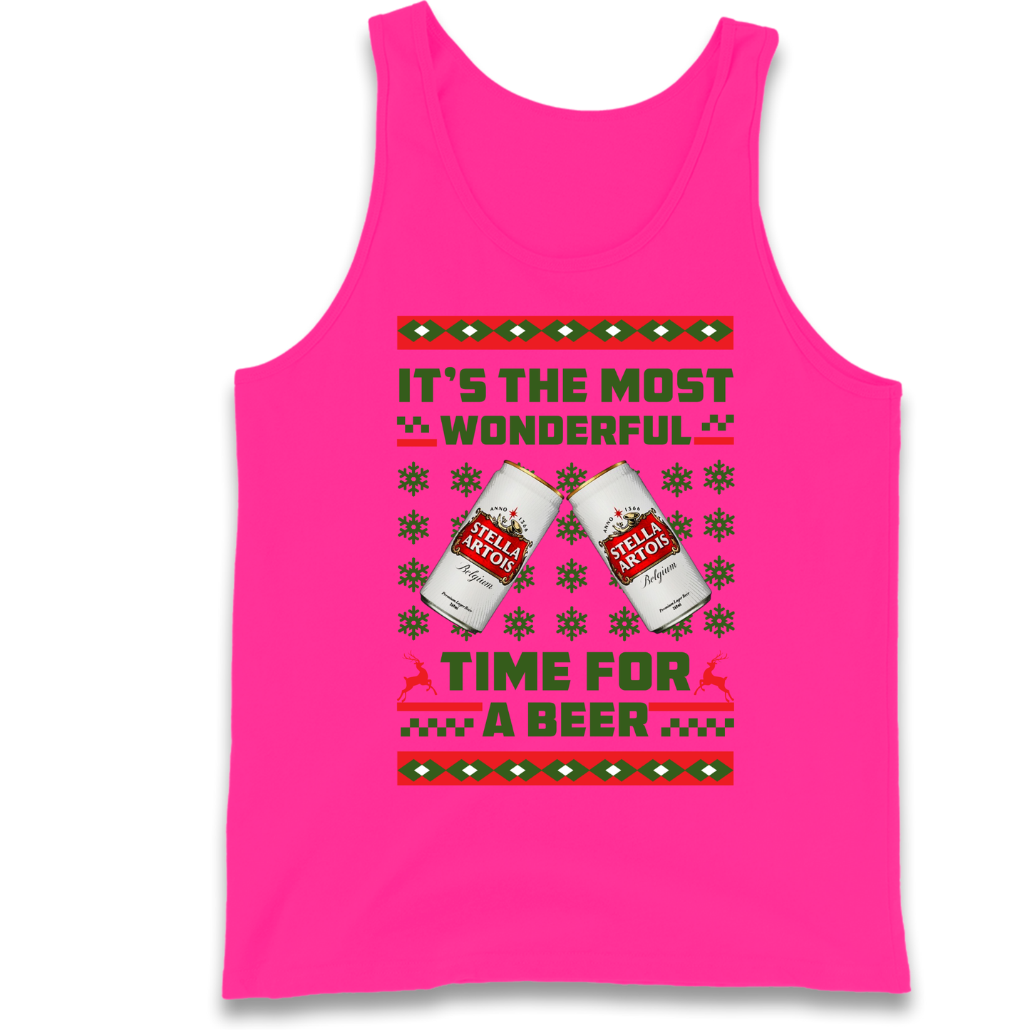 Its The Most Wonderful Time for A Beer Stella Christmas Tank Top