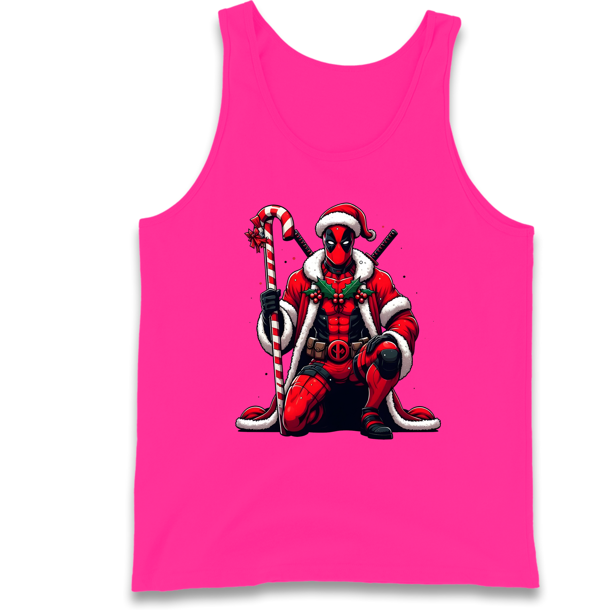 DeadPool Candy Cane Santa Tank Top
