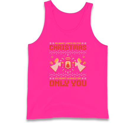 My Heart Wants You For Christmas Only You Christmas Tank Top