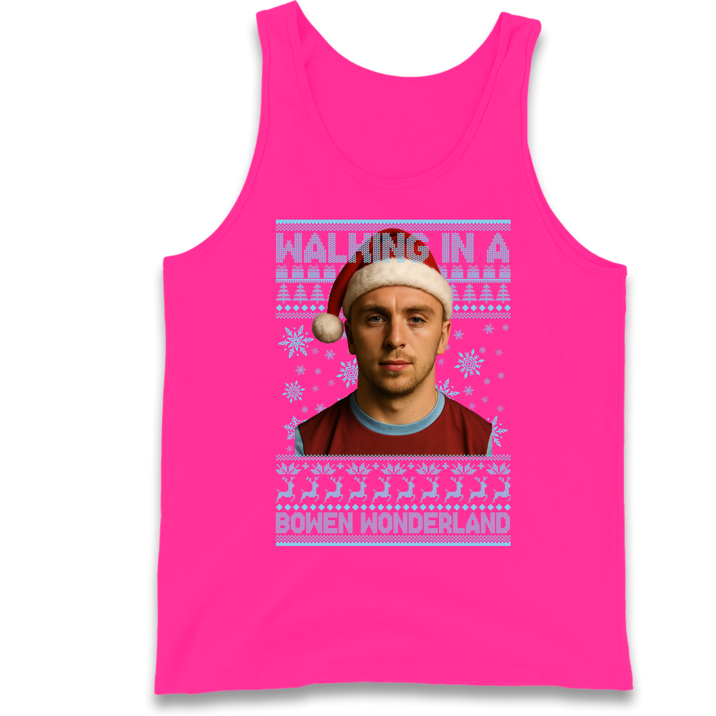 Jared Bowen walking in a Bowen Wonderland Christmas Tank Top
