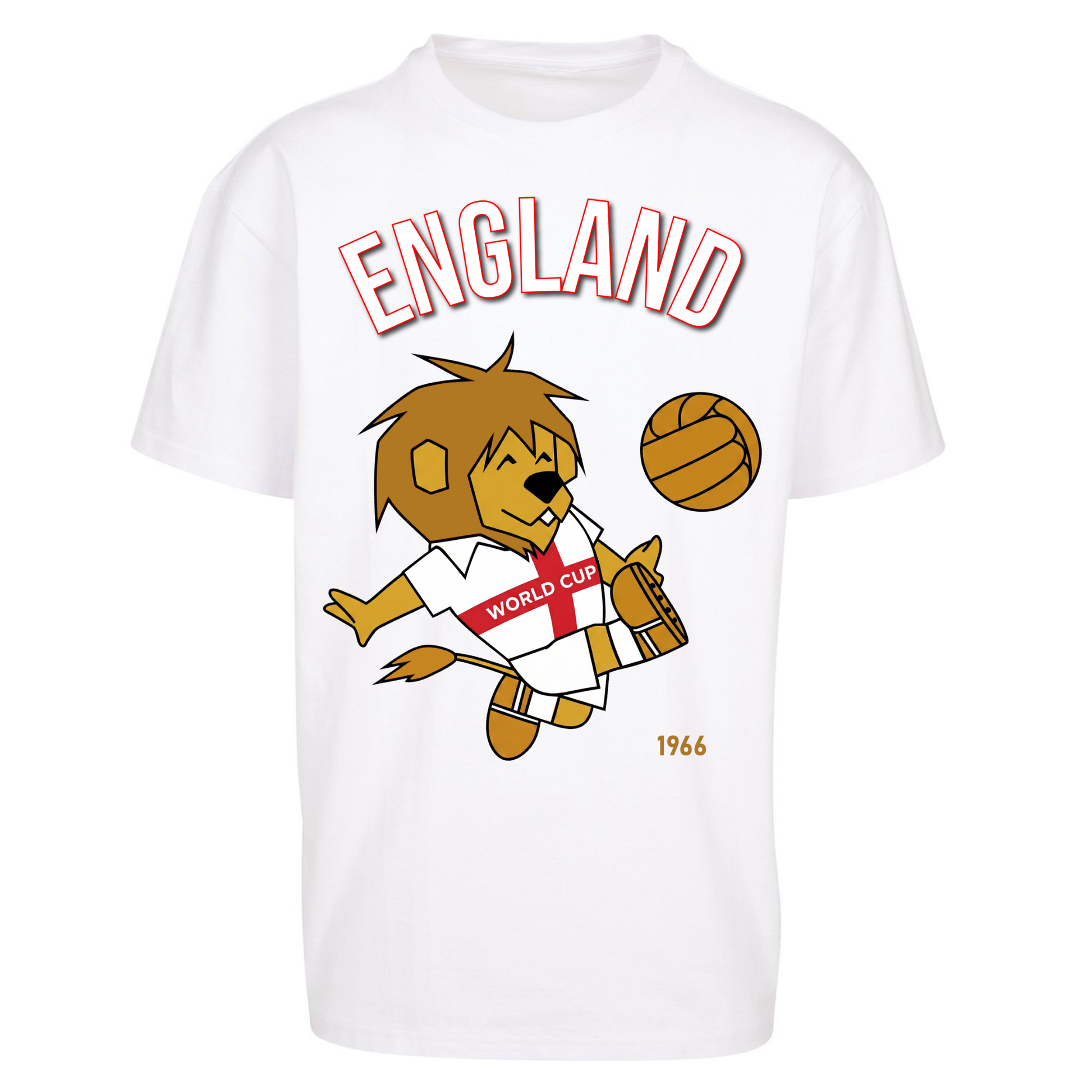 England World Cup Willie 1966 Football Oversized Tee