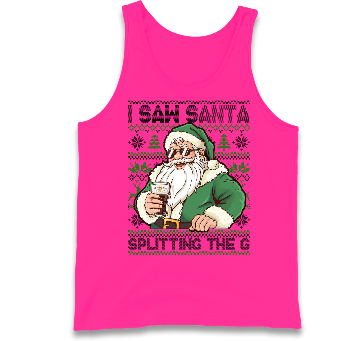Santa Splitting The G Tank-Top