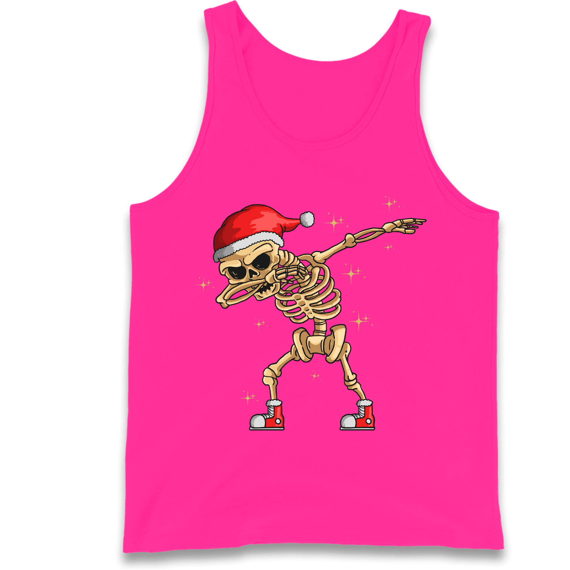Santa Skellington Dabbing Christmas Tank Top