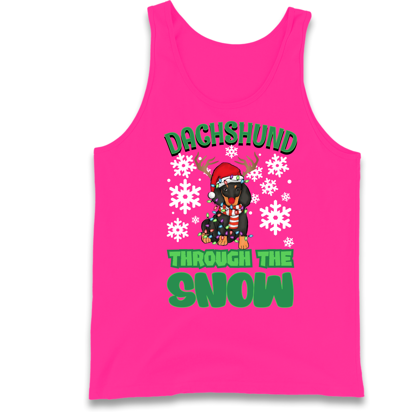 Dachshund Through The Snow Christmas Tank Top