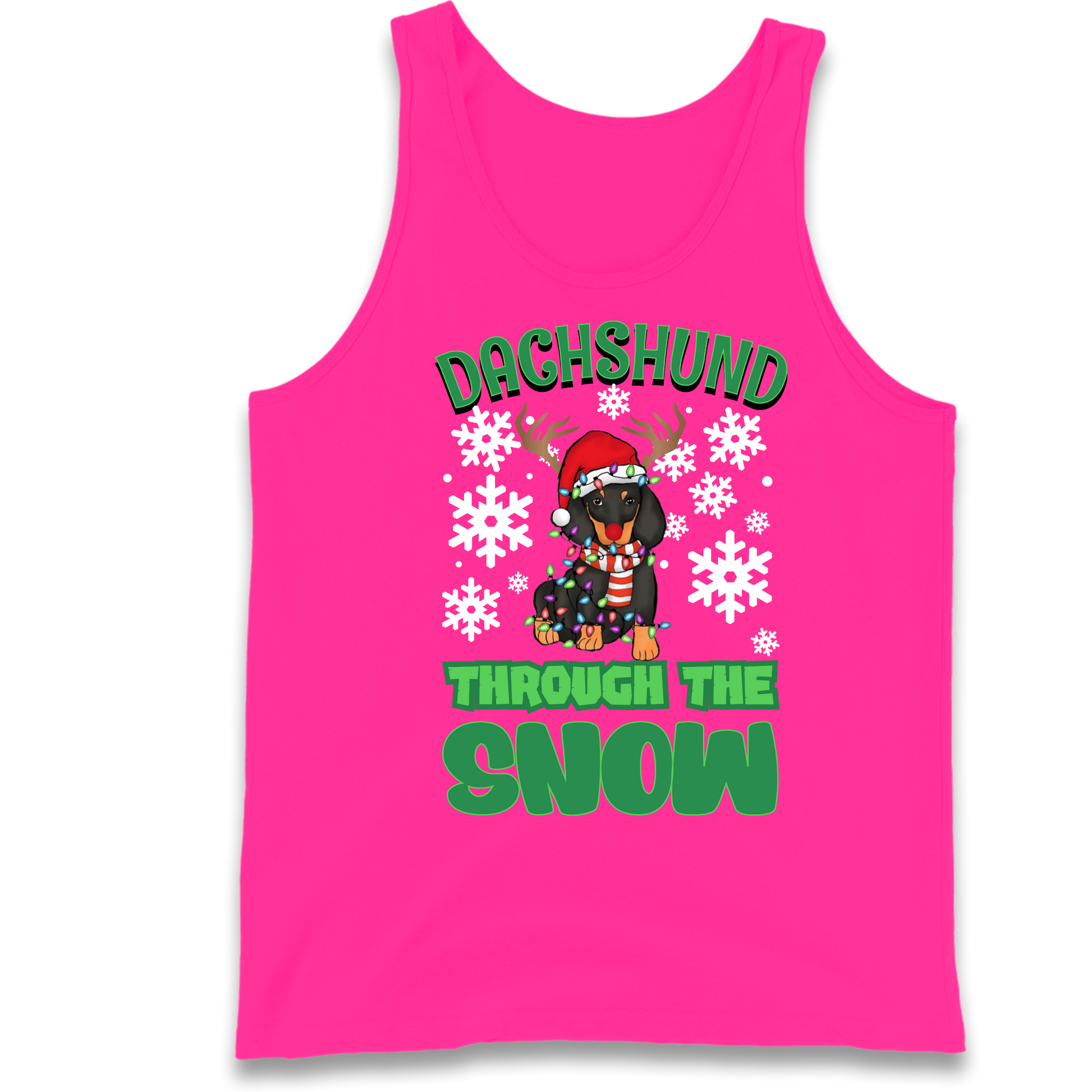 Dachshund Through The Snow Christmas Tank Top