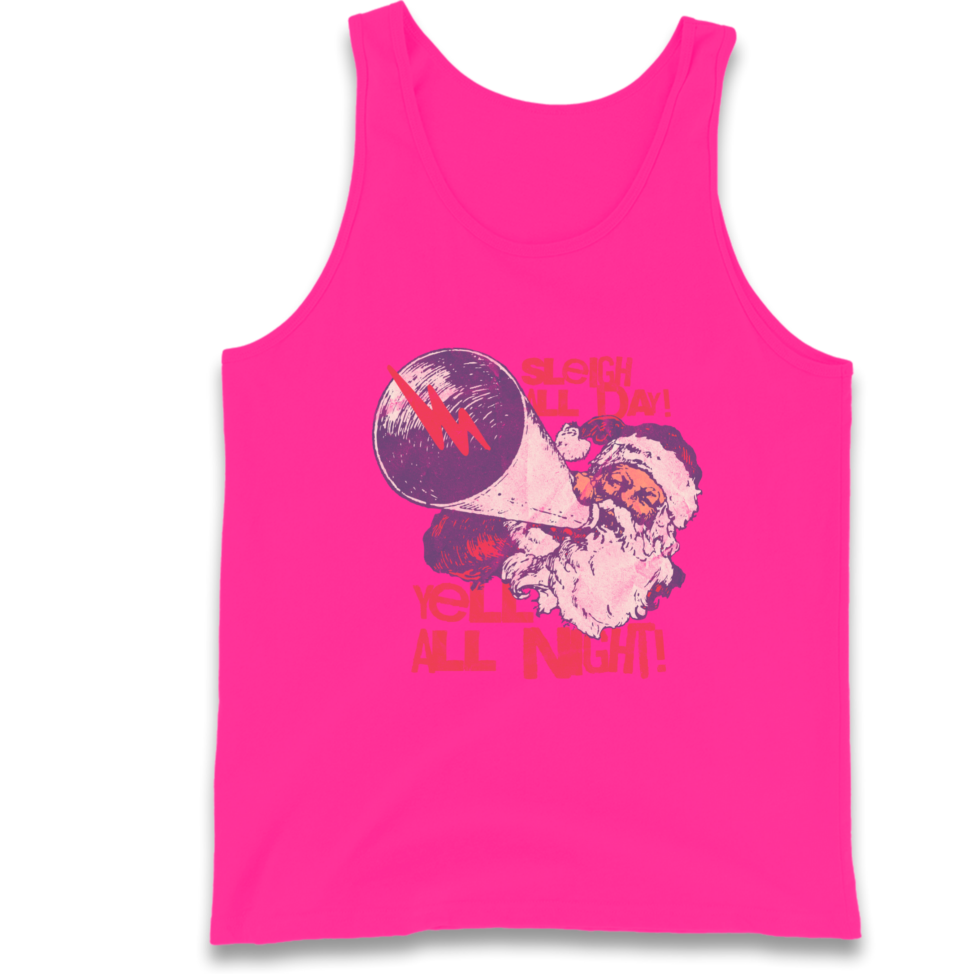Sleigh All Day Yell All Night Santa Christmas Tank Top