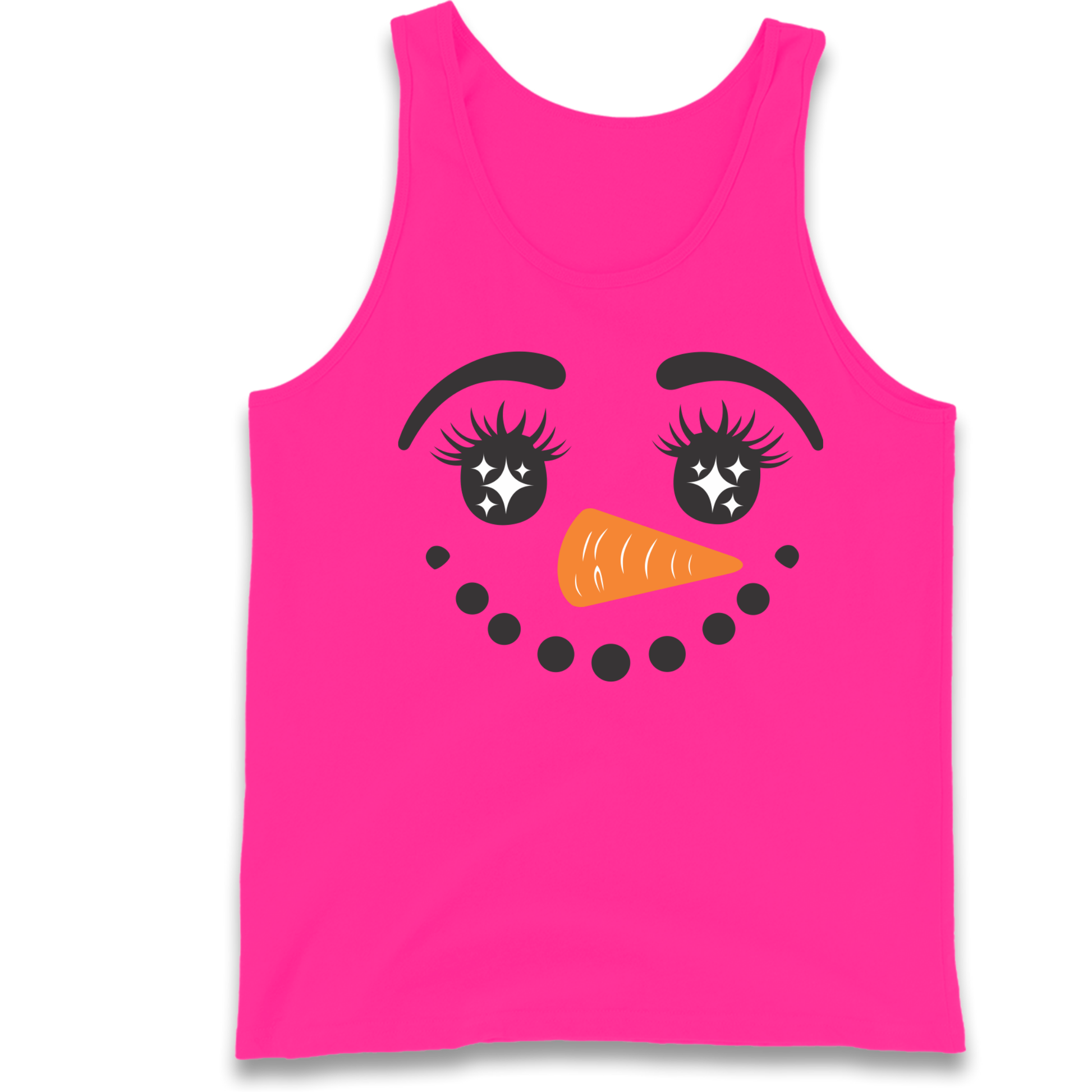 Snowman Face Christmas Tank Top