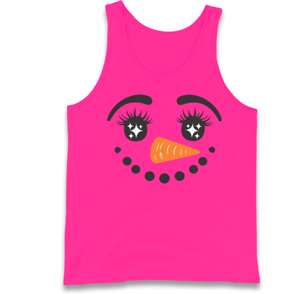 Snowman Face Christmas Tank Top