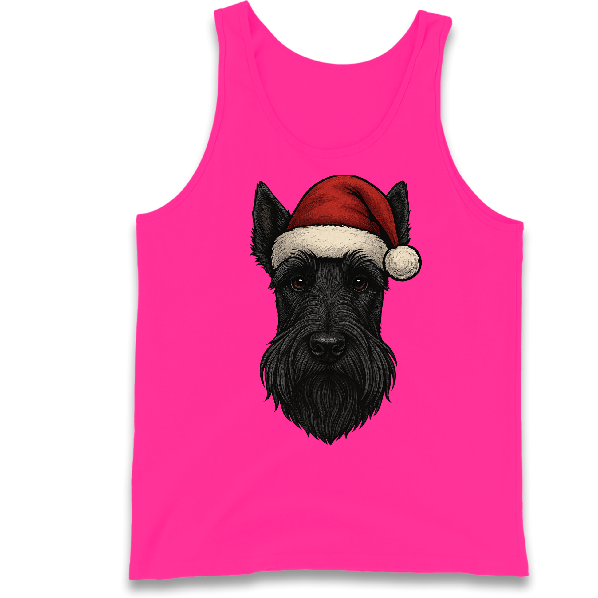Scottish Terrier Face Christmas Tank Top