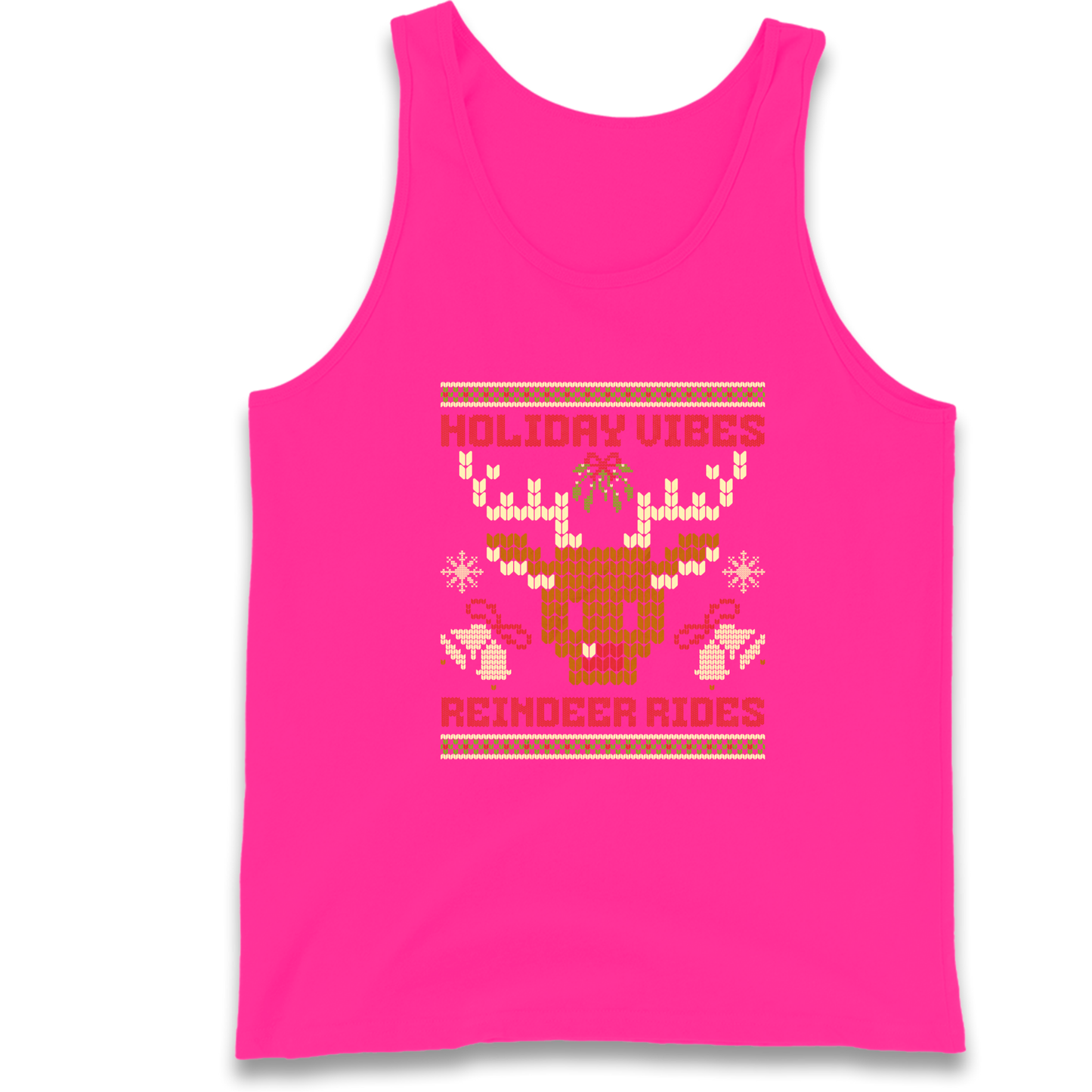 Holiday Vibes Reindeer Rides Christmas Tank Top