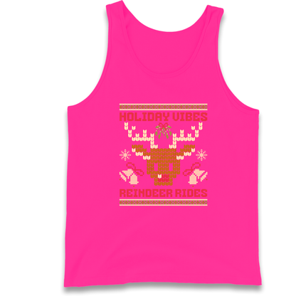 Holiday Vibes Reindeer Rides Christmas Tank Top