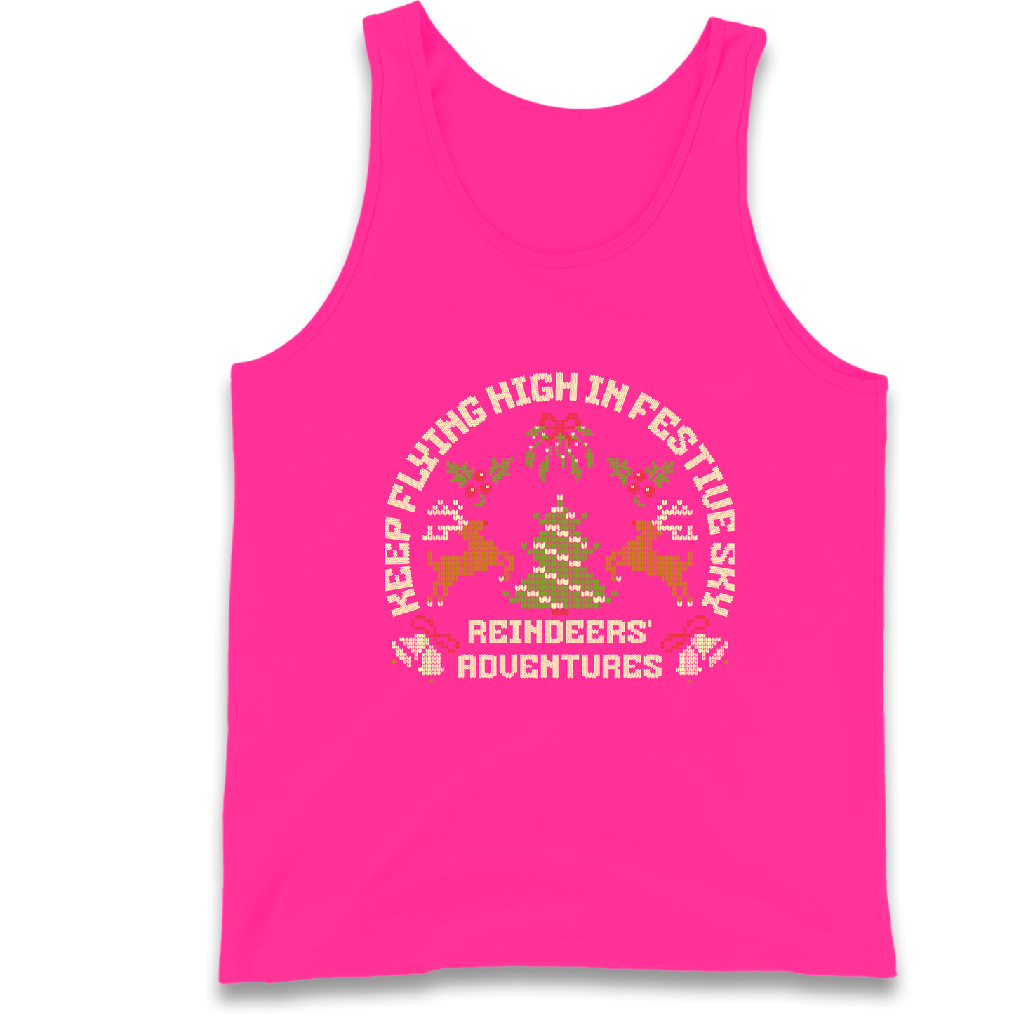 Keep Flying High In Festive Sky Christmas Tank Top