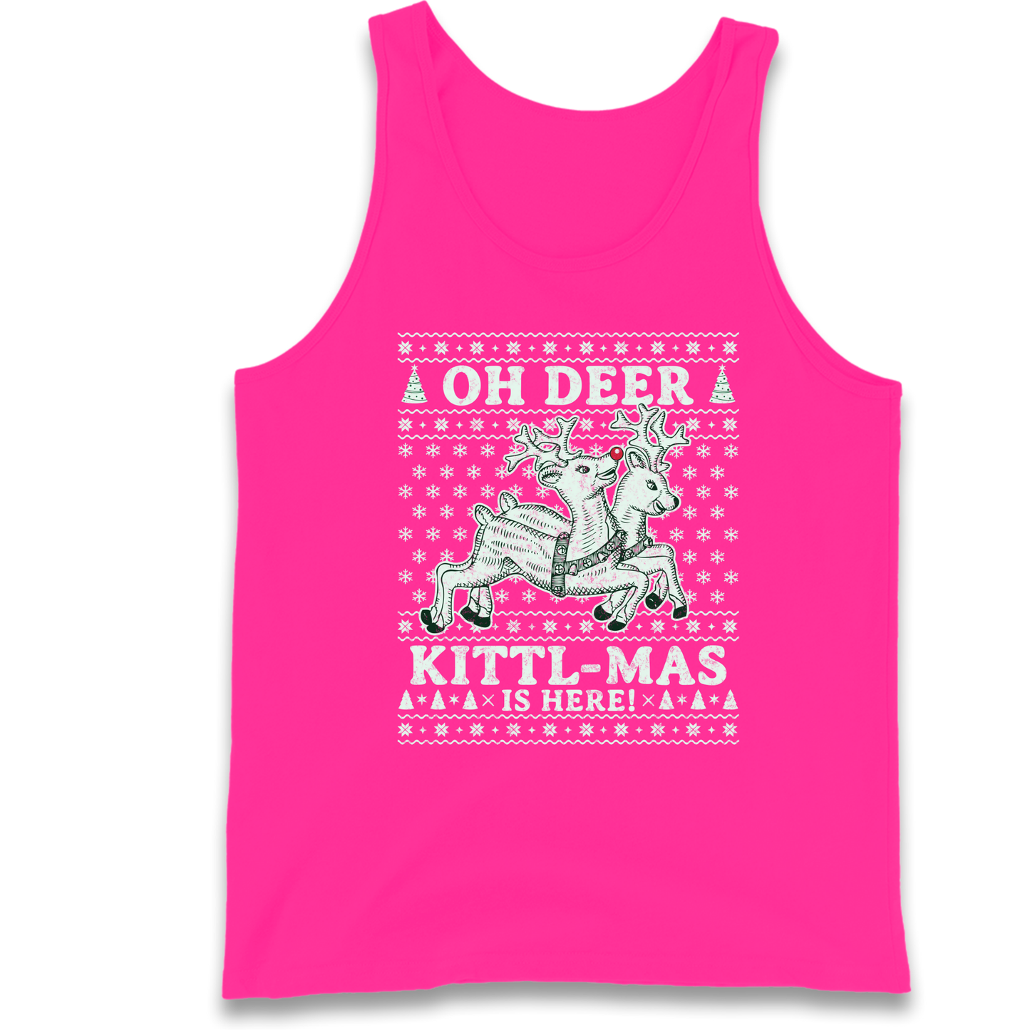 Oh Deer Kittl Mas Is Here Christmas Tank Top