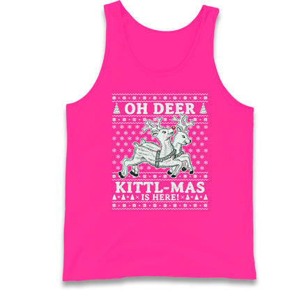 Oh Deer Kittl Mas Is Here Christmas Tank Top