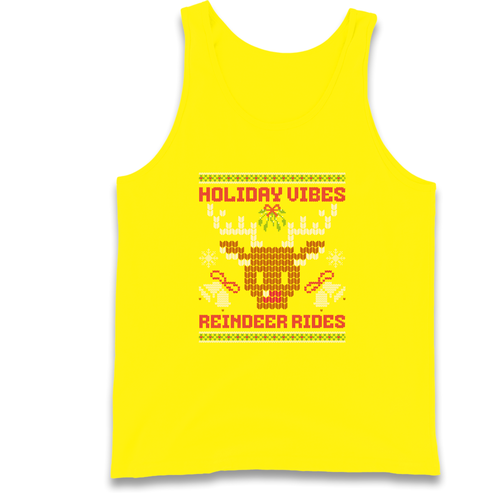 Holiday Vibes Reindeer Rides Christmas Tank Top