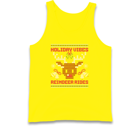 Holiday Vibes Reindeer Rides Christmas Tank Top